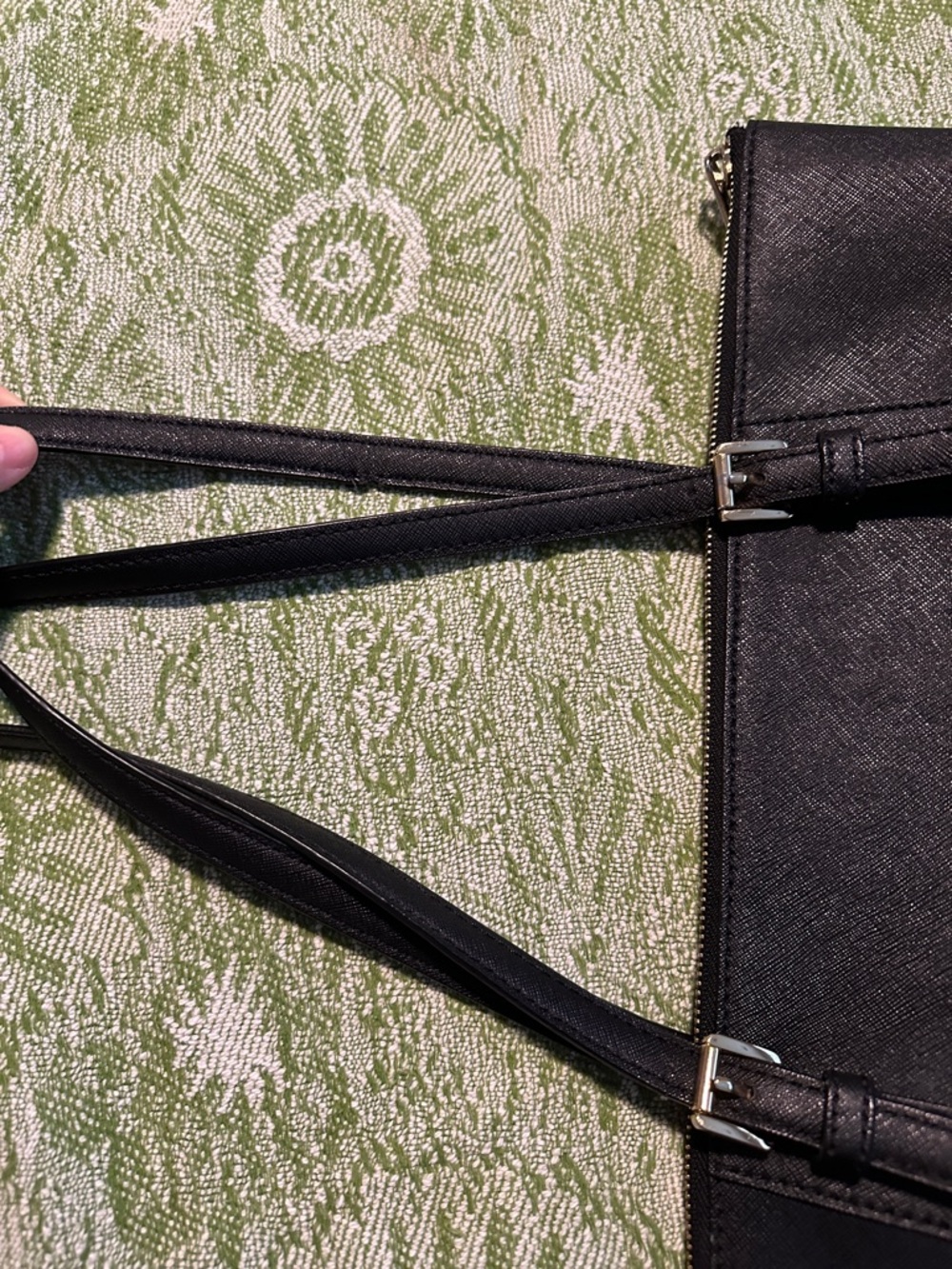 Michael Kors Black Saffiano Leather Tote with Logo Charm - Picture 4 of 10